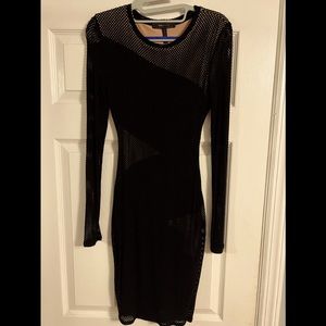 BCBGMAXAZRIA Black Bodycon dress with cutout illusion